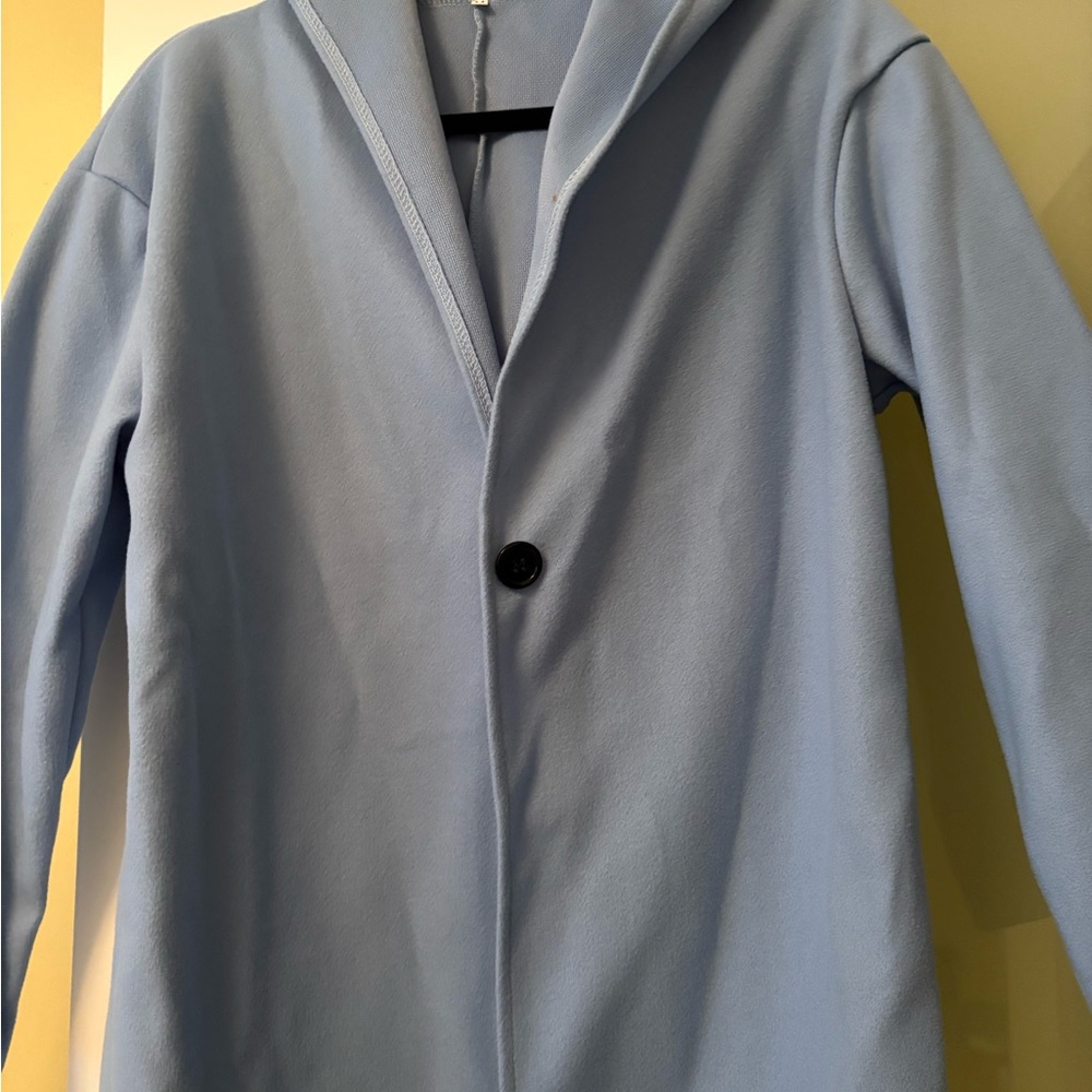 3X $22 , Light Blue Button-Up Coat
